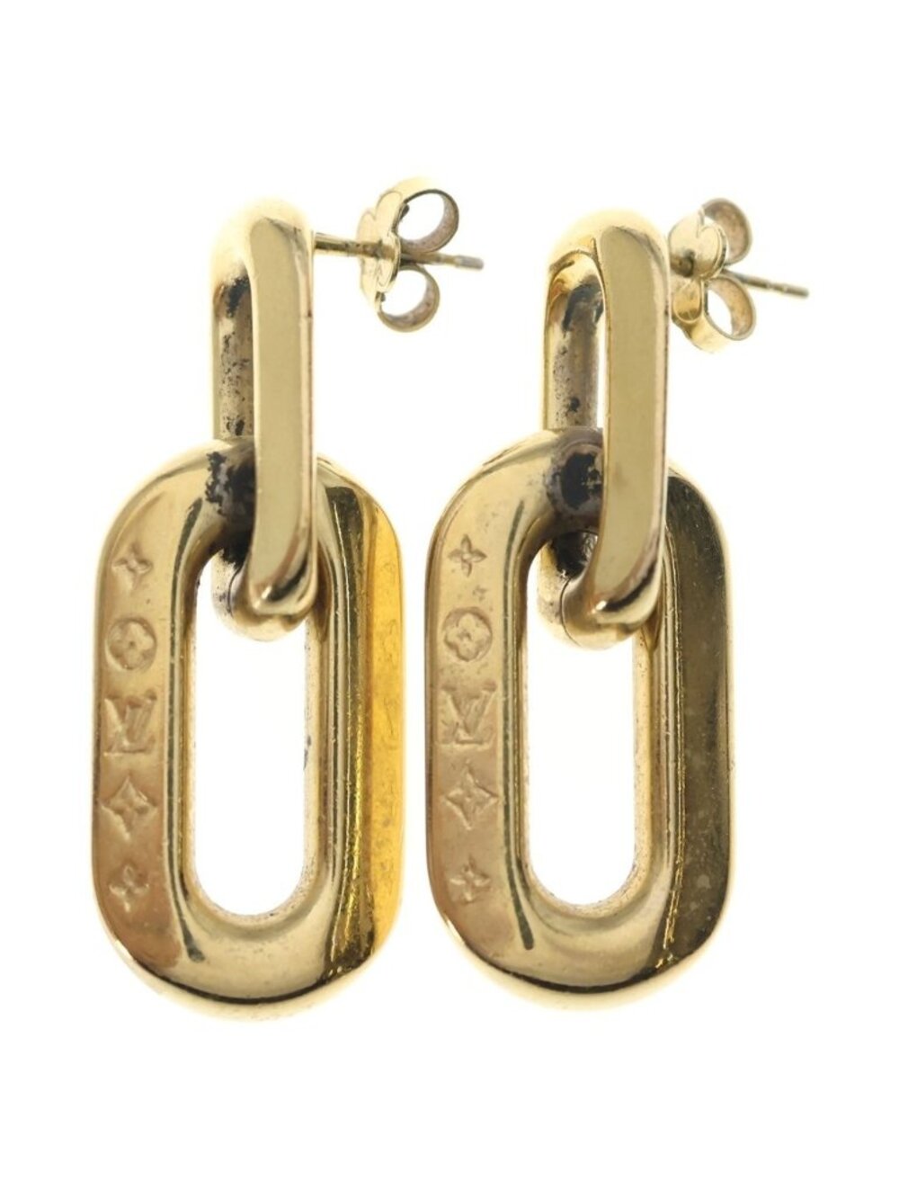 Louis Vuitton Book le Doreille Double Maillon PM Earrings Gold - Picture 3 of 6